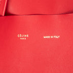 Shoulder Bag Horizontal Cabas Red Calfskin Leather