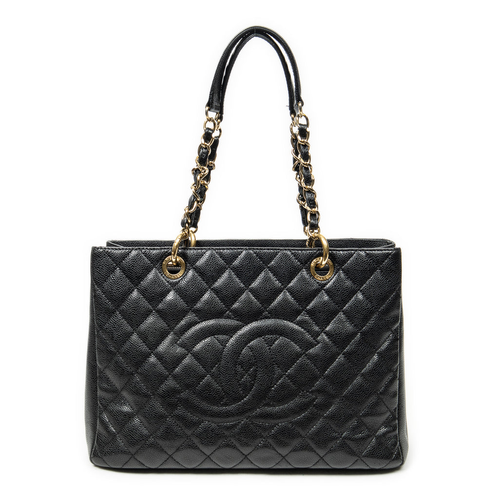 Shoulder Bag Grand Shopping Tote Black Quilted Caviar Leather