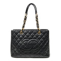 Shoulder Bag Grand Shopping Tote Black Quilted Caviar Leather