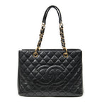 Shoulder Bag Grand Shopping Tote Black Quilted Caviar Leather
