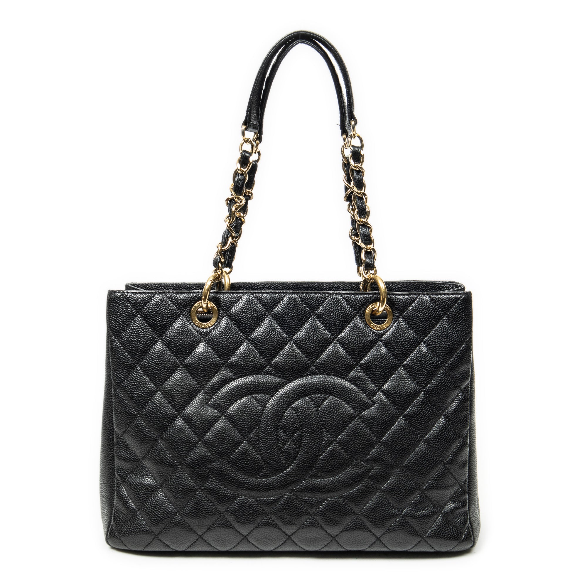 Shoulder Bag Grand Shopping Tote Black Quilted Caviar Leather