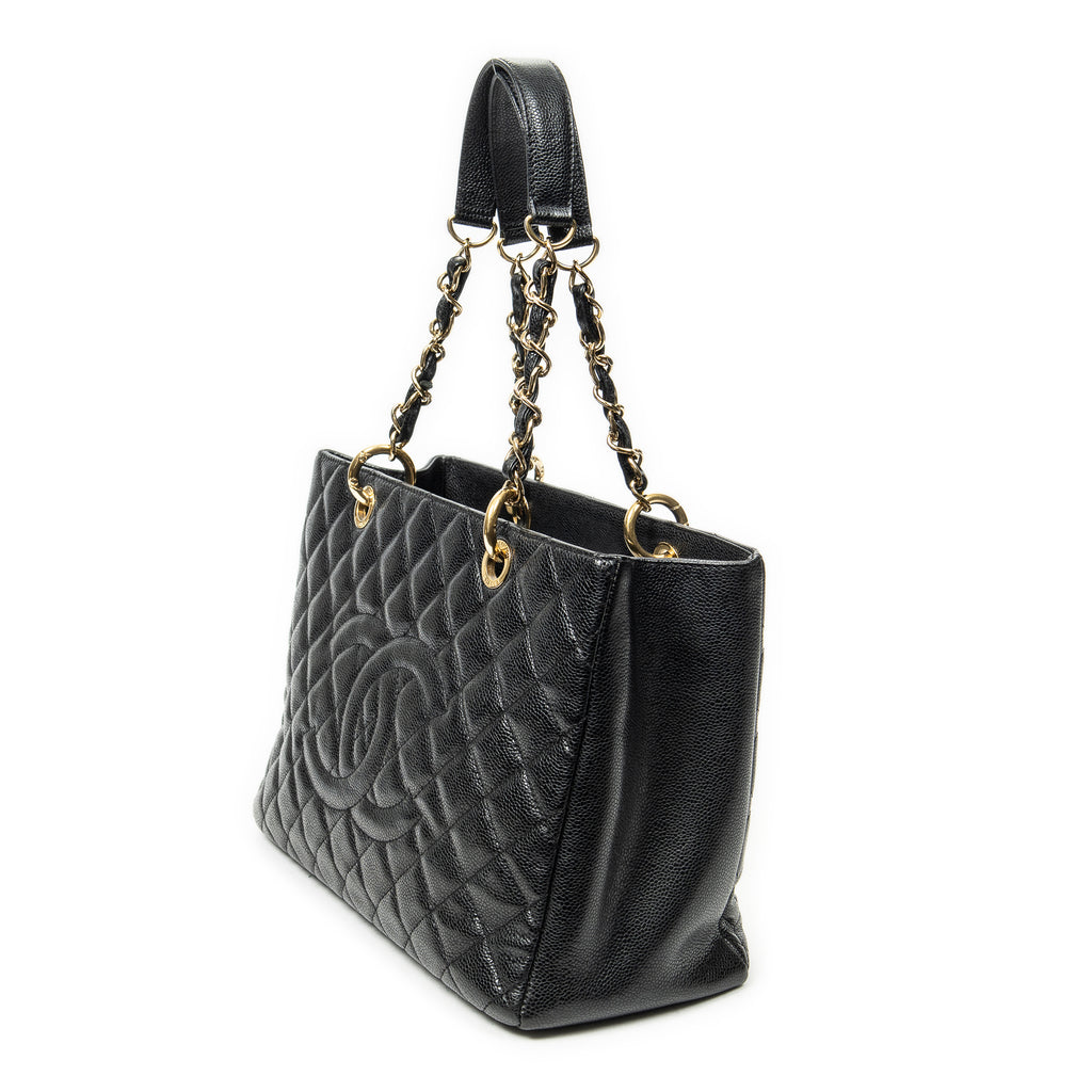 Shoulder Bag Grand Shopping Tote Black Quilted Caviar Leather