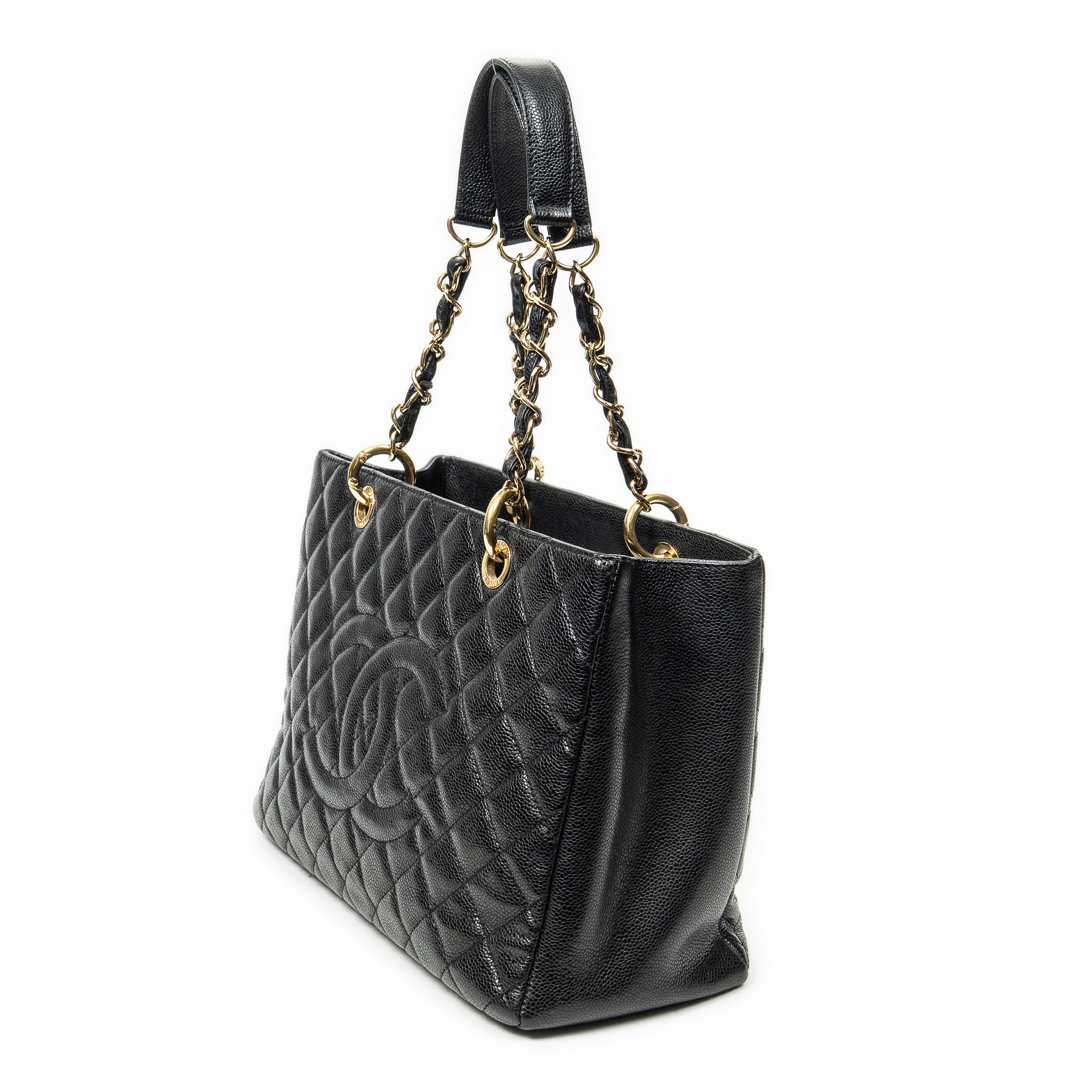 Shoulder Bag Grand Shopping Tote Black Quilted Caviar Leather
