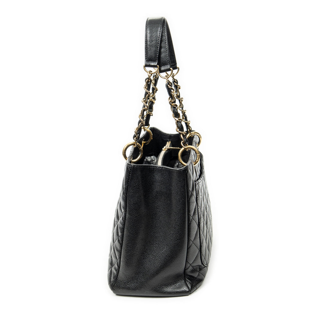 Shoulder Bag Grand Shopping Tote Black Quilted Caviar Leather