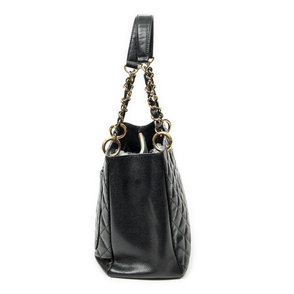Shoulder Bag Grand Shopping Tote Black Quilted Caviar Leather