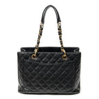 Shoulder Bag Grand Shopping Tote Black Quilted Caviar Leather