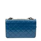 Shoulder Bag Trendy Wallet on Chain Blue Quilted Lambskin Leather
