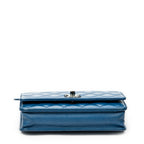 Shoulder Bag Trendy Wallet on Chain Blue Quilted Lambskin Leather