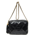 Shoulder Bag CC Tassel Camera Bag Black Diamond Quilted Lambskin Leather
