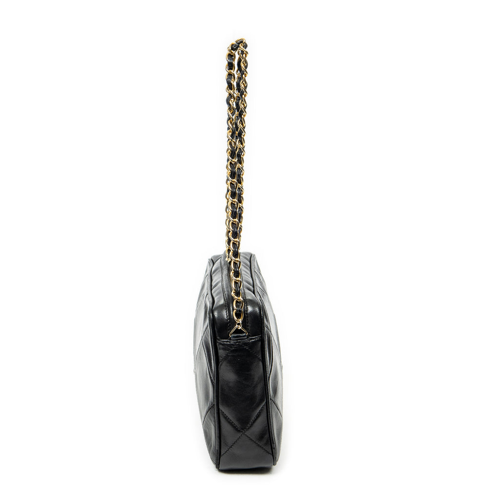 Shoulder Bag CC Tassel Camera Bag Black Diamond Quilted Lambskin Leather