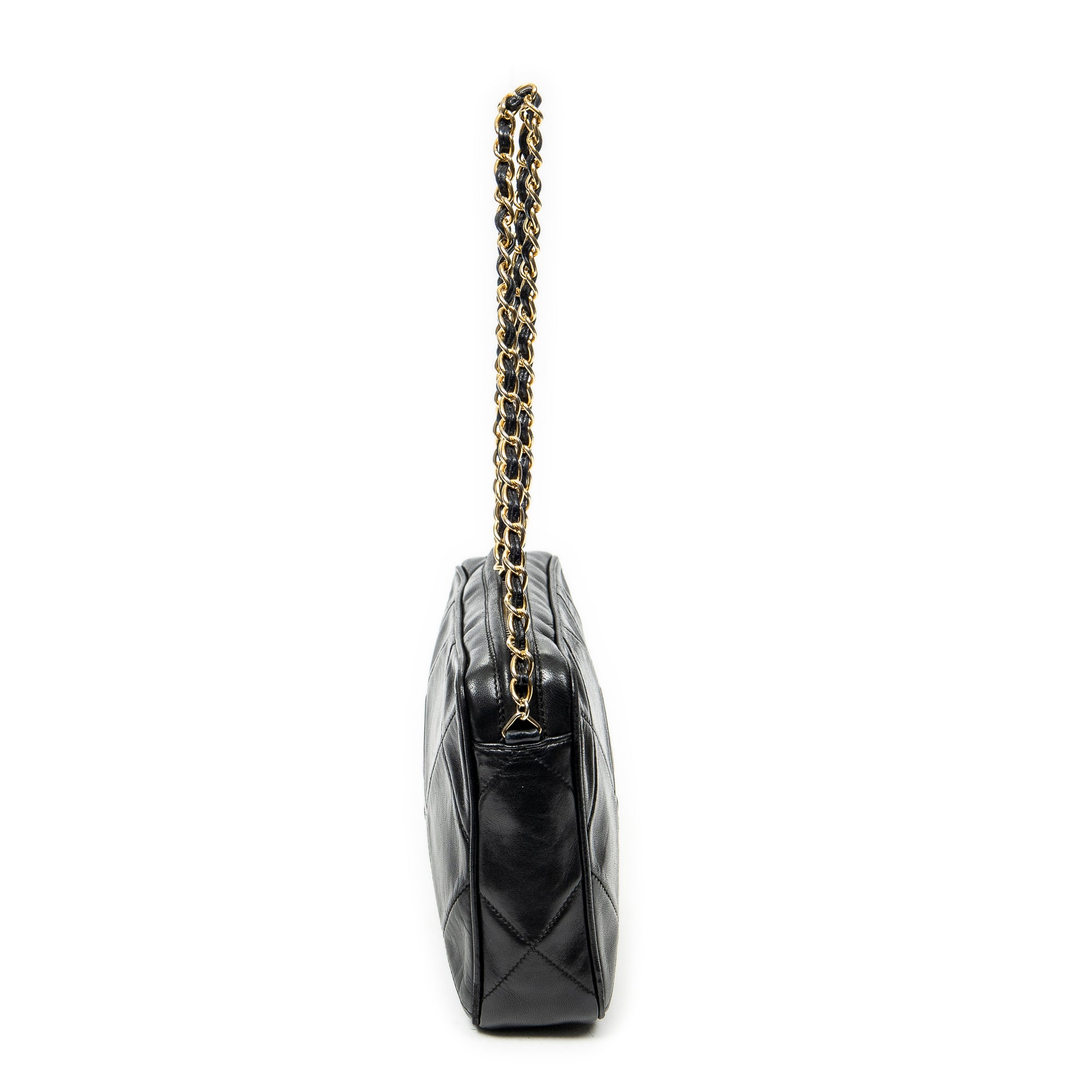 Shoulder Bag CC Tassel Camera Bag Black Diamond Quilted Lambskin Leather