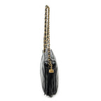 Shoulder Bag CC Tassel Camera Bag Black Diamond Quilted Lambskin Leather