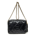 Shoulder Bag CC Tassel Camera Bag Black Diamond Quilted Lambskin Leather