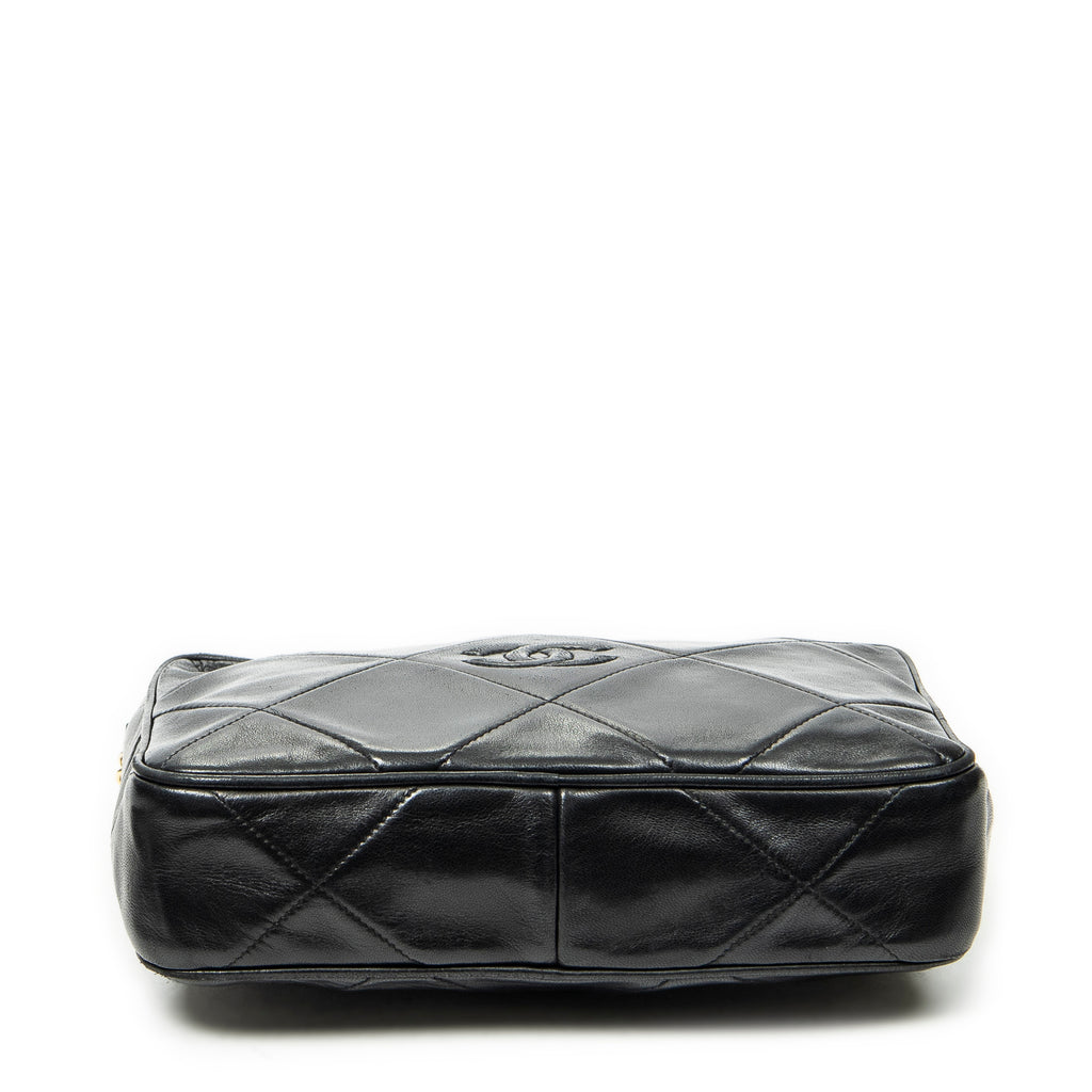 Shoulder Bag CC Tassel Camera Bag Black Diamond Quilted Lambskin Leather