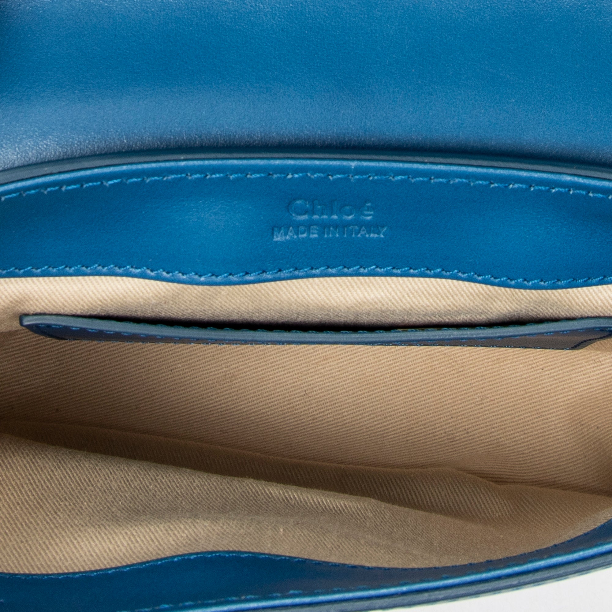 Shoulder Bag Small C Crossbody Blue Calfskin Leather