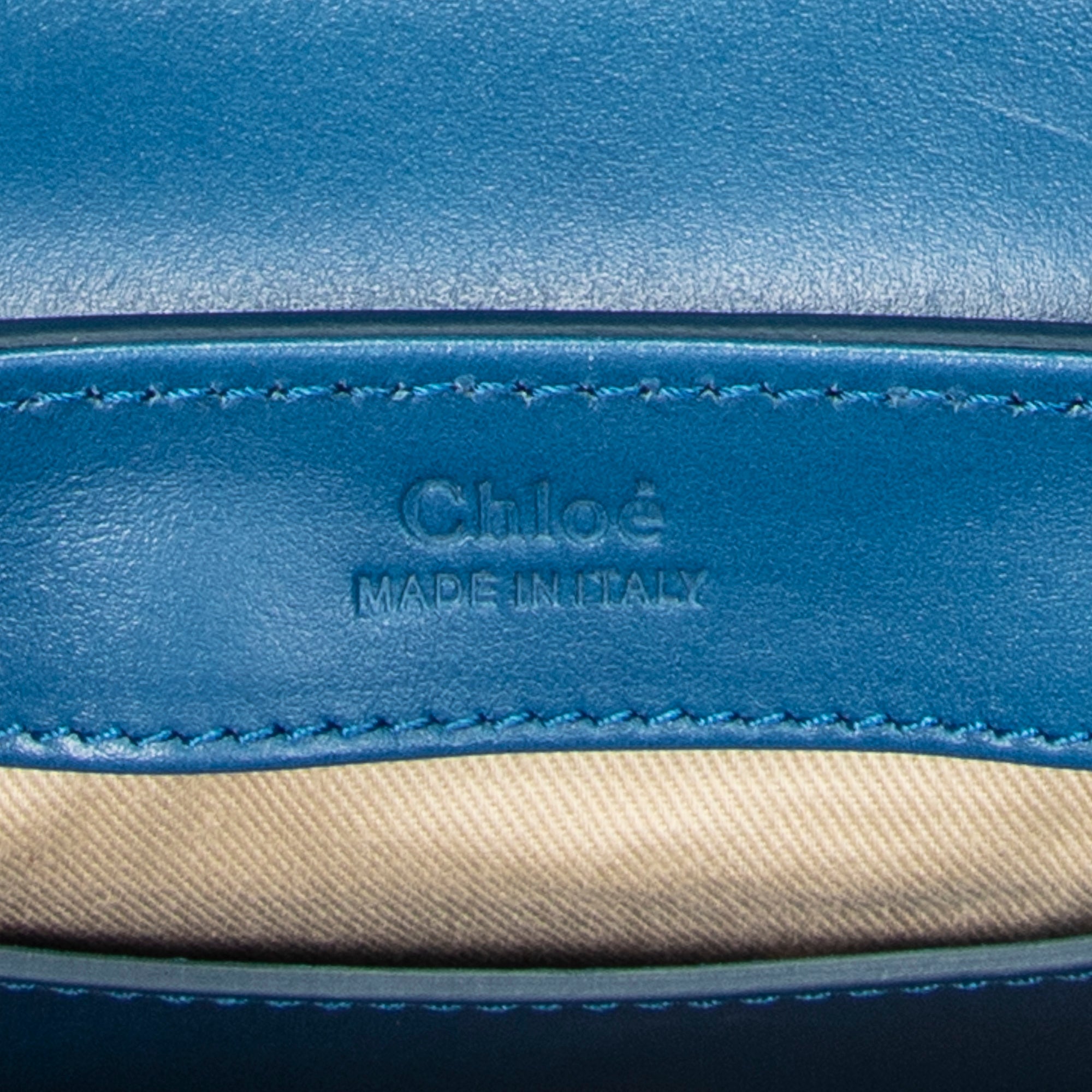 Shoulder Bag Small C Crossbody Blue Calfskin Leather