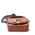 Shoulder Bag Small C Crossbody Brown Calfskin Leather