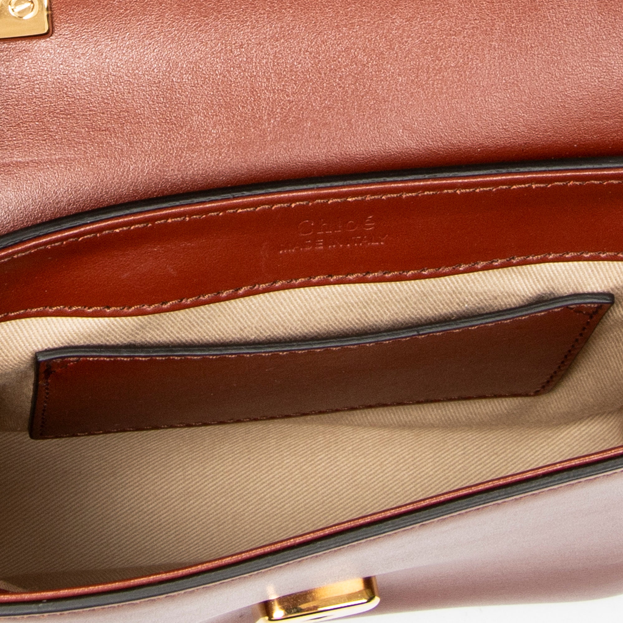 Shoulder Bag Small C Crossbody Brown Calfskin Leather
