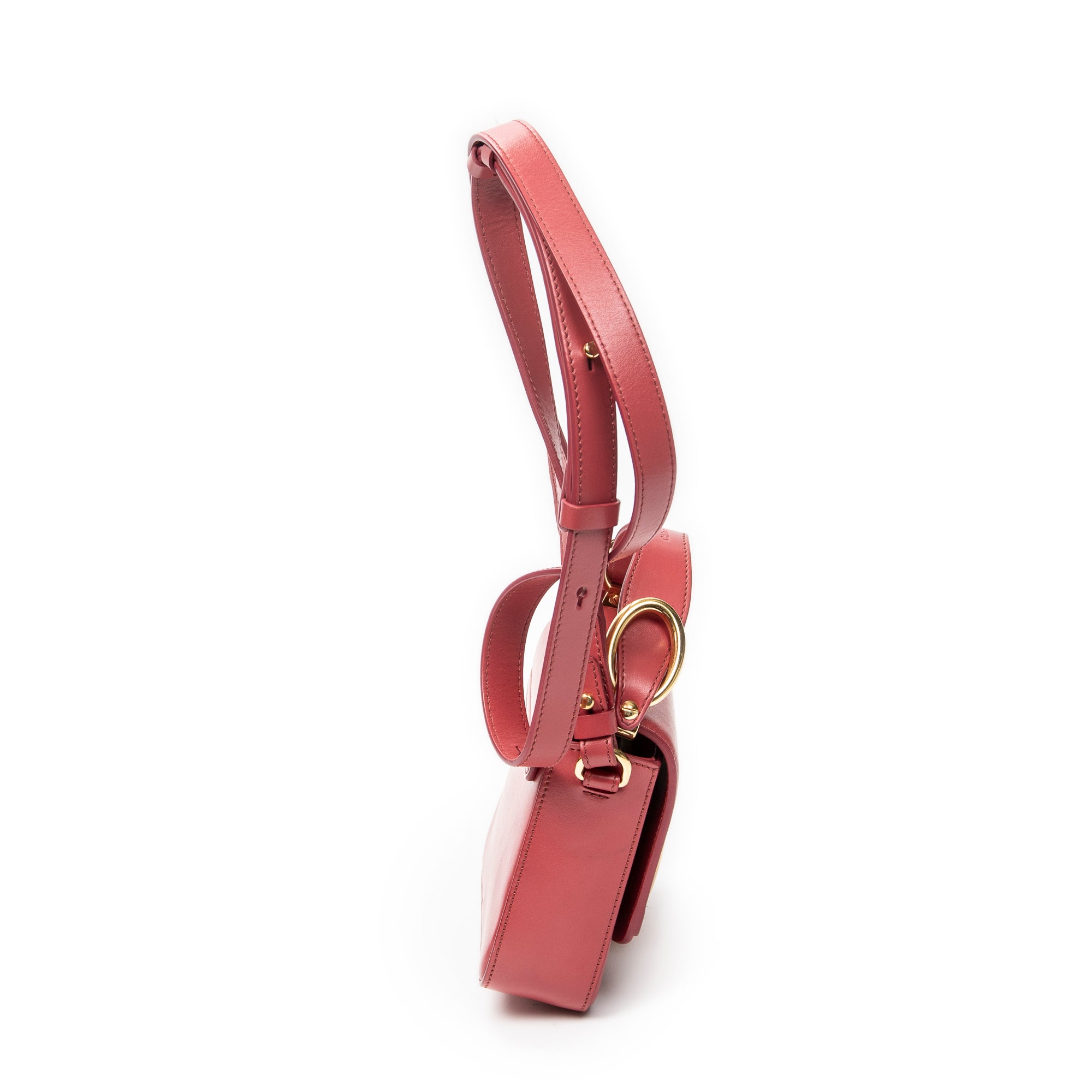 Shoulder Bag Small C Crossbody Pink Calfskin Leather