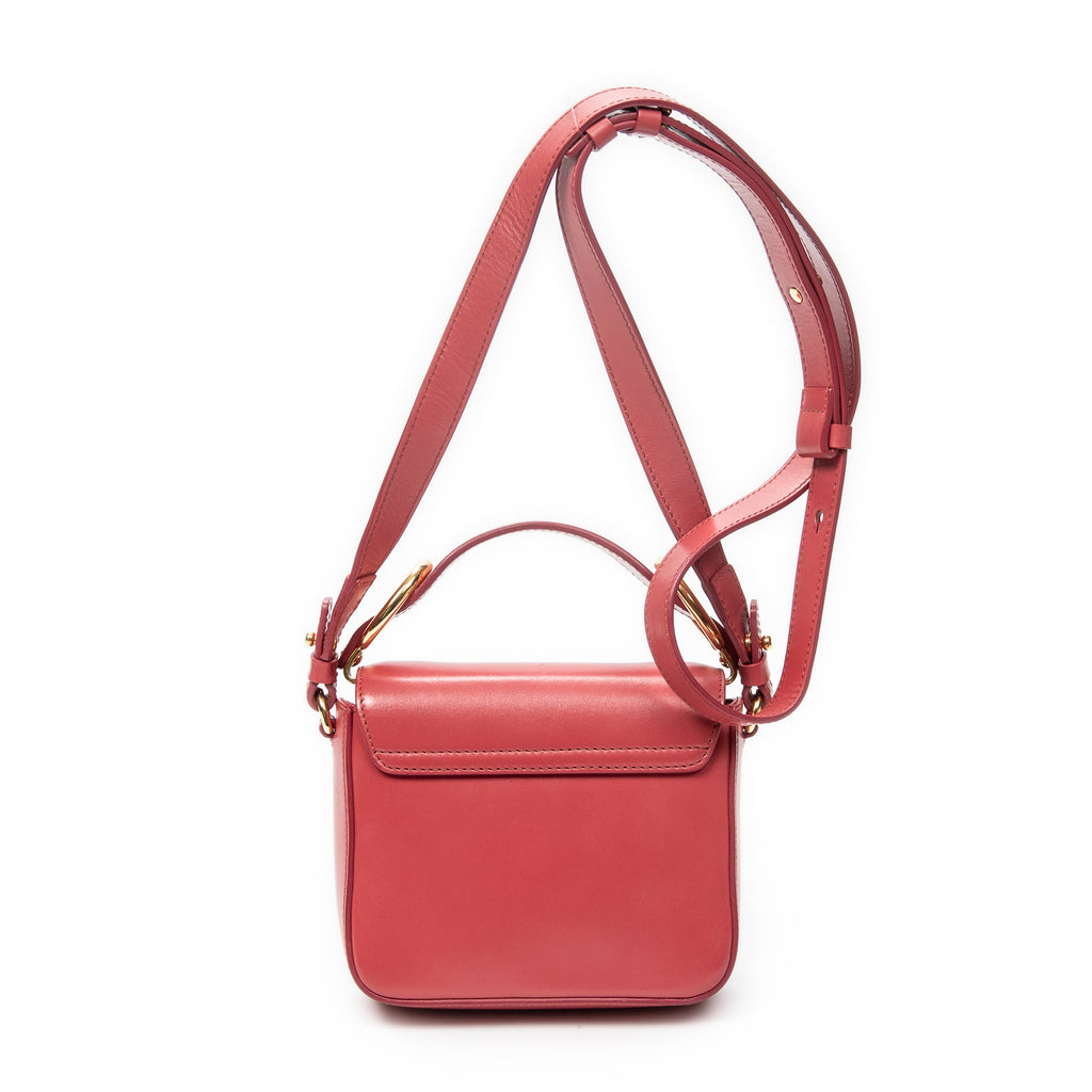 Shoulder Bag Small C Crossbody Pink Calfskin Leather
