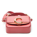 Shoulder Bag Small C Crossbody Pink Calfskin Leather