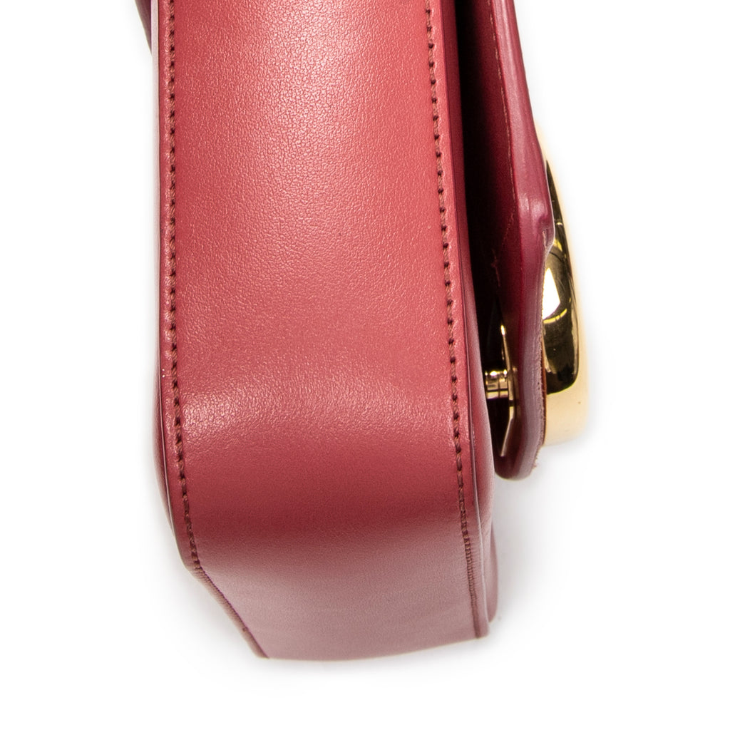 Shoulder Bag Small C Crossbody Pink Calfskin Leather