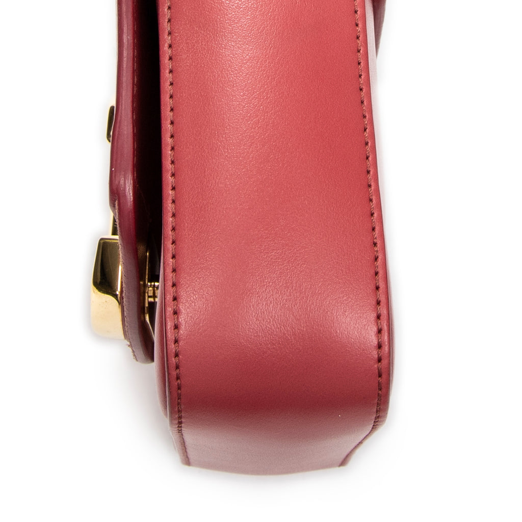 Shoulder Bag Small C Crossbody Pink Calfskin Leather