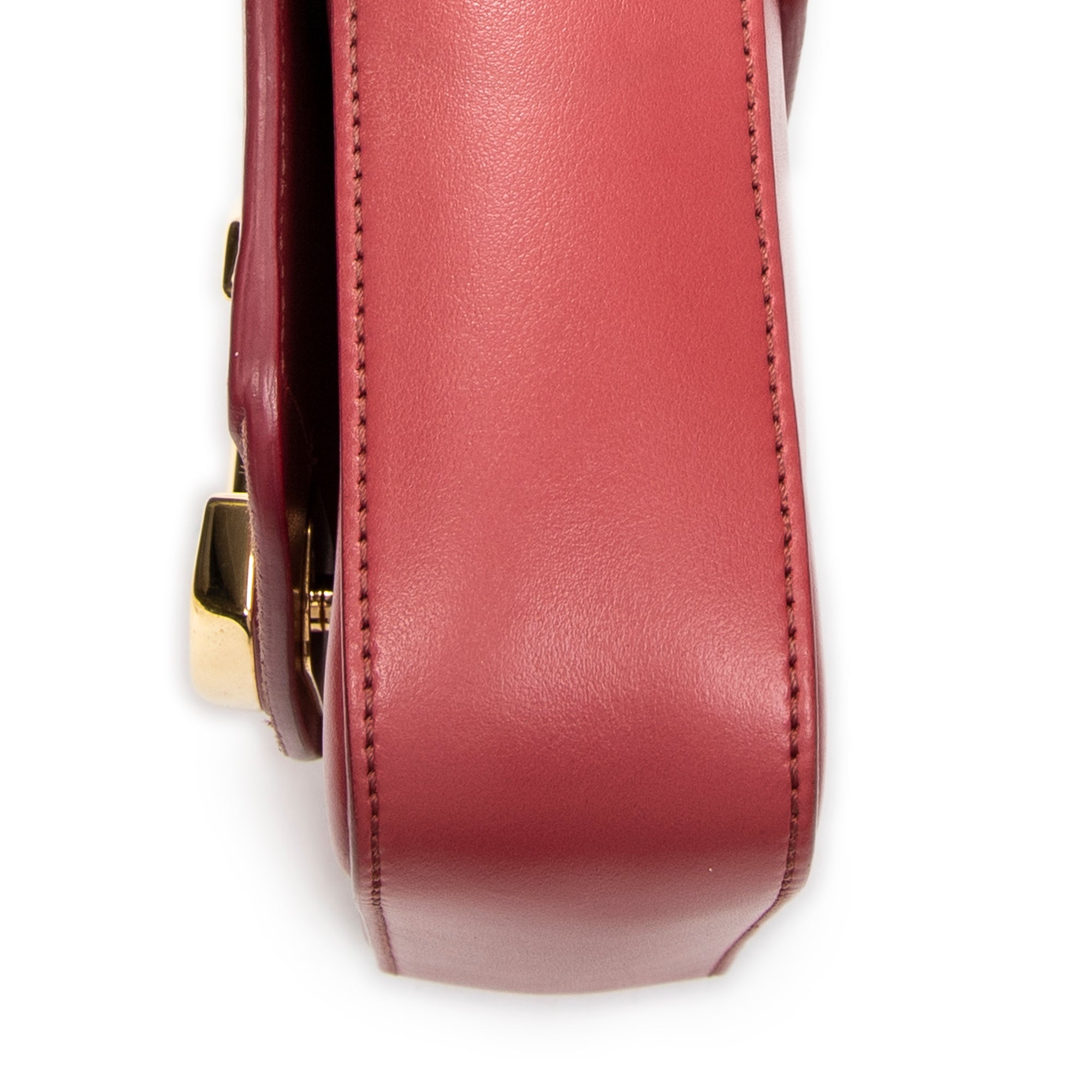 Shoulder Bag Small C Crossbody Pink Calfskin Leather