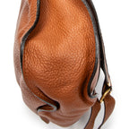 Shoulder Bag Medium Marcie Hobo Brown Grained Calfskin Leather
