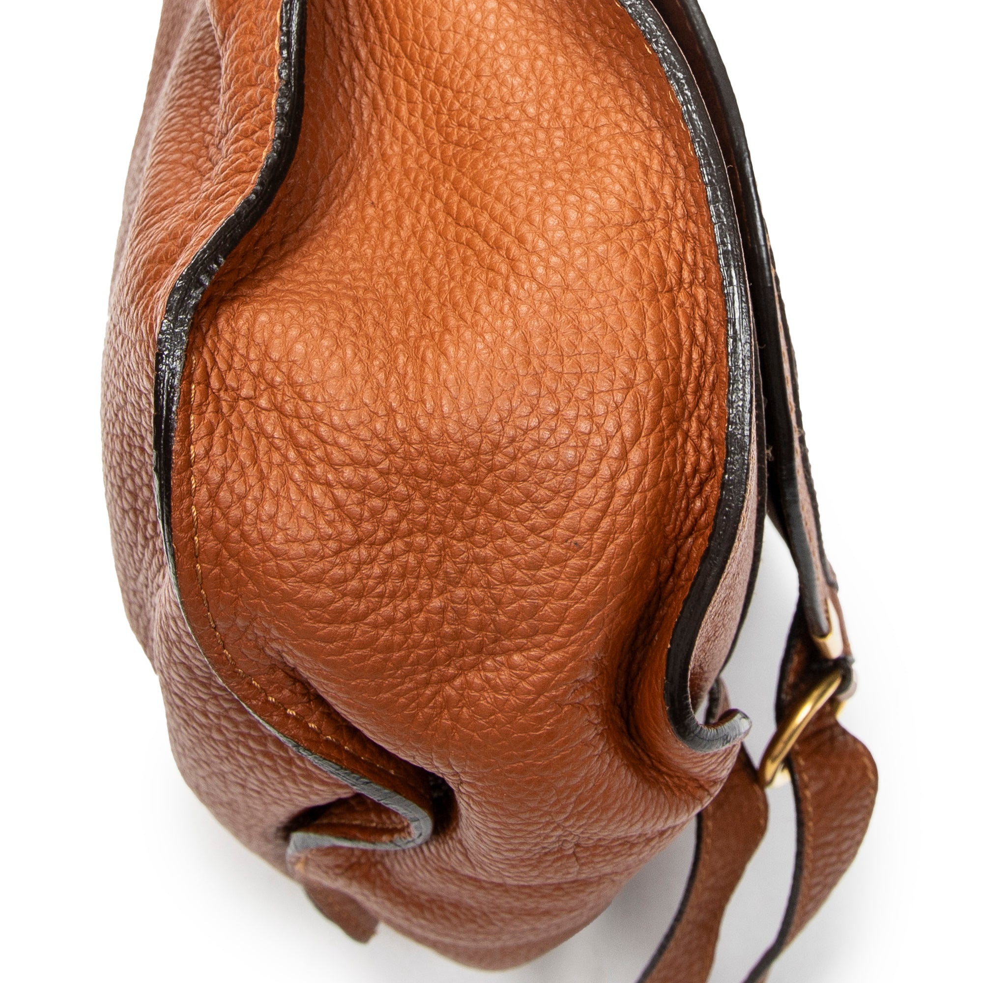 Shoulder Bag Medium Marcie Hobo Brown Grained Calfskin Leather