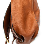 Shoulder Bag Medium Marcie Hobo Brown Grained Calfskin Leather