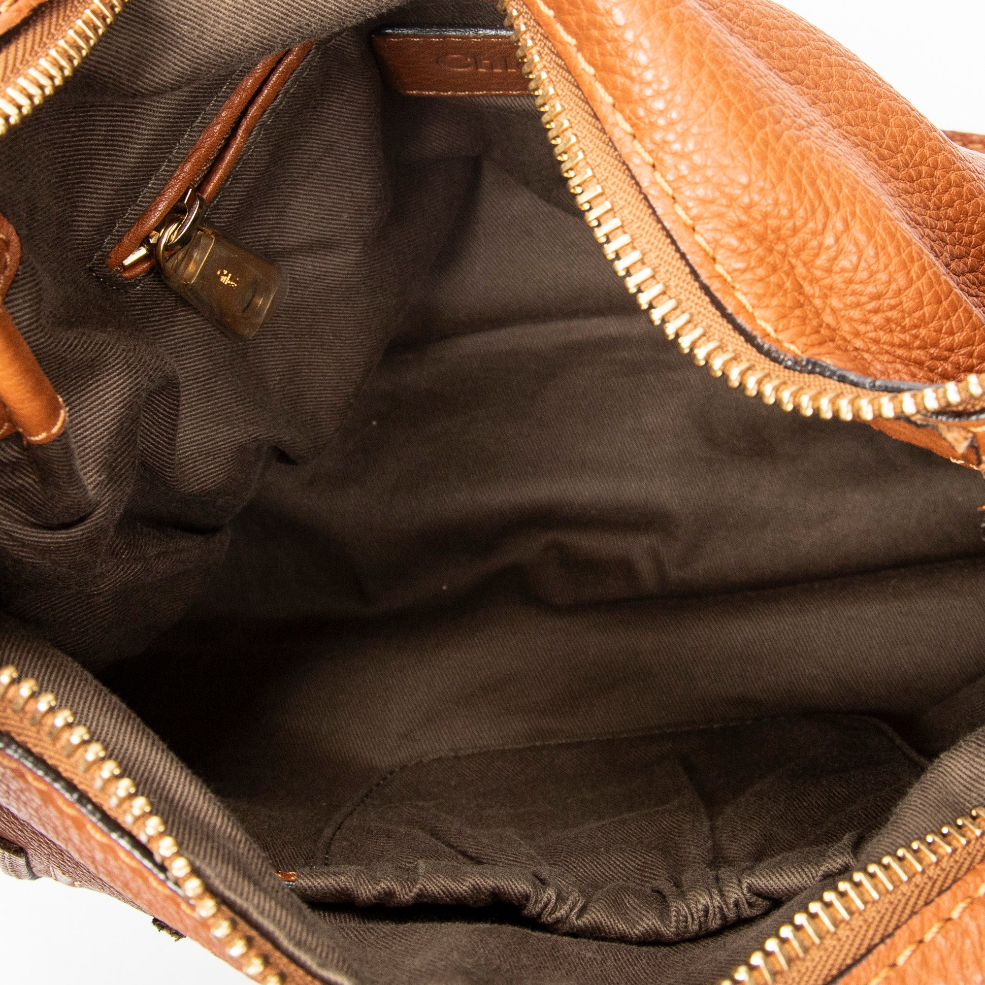 Shoulder Bag Medium Marcie Hobo Brown Grained Calfskin Leather