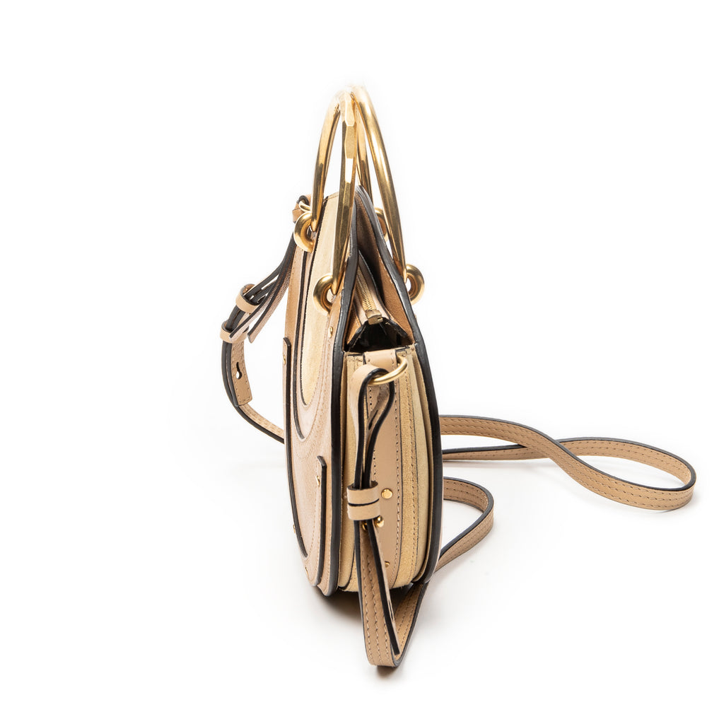 Shoulder Bag Pixie Crossbody Beige Grained Calfskin Leather