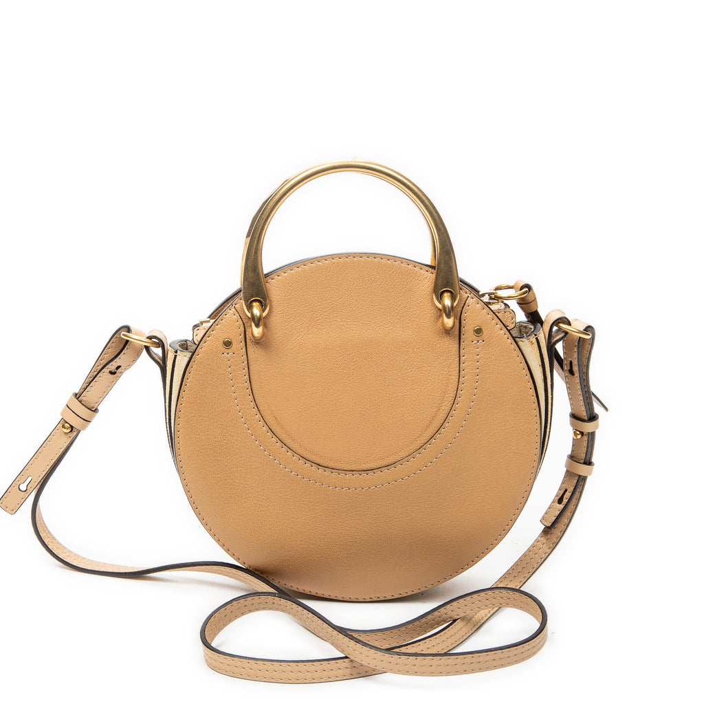 Shoulder Bag Pixie Crossbody Beige Grained Calfskin Leather