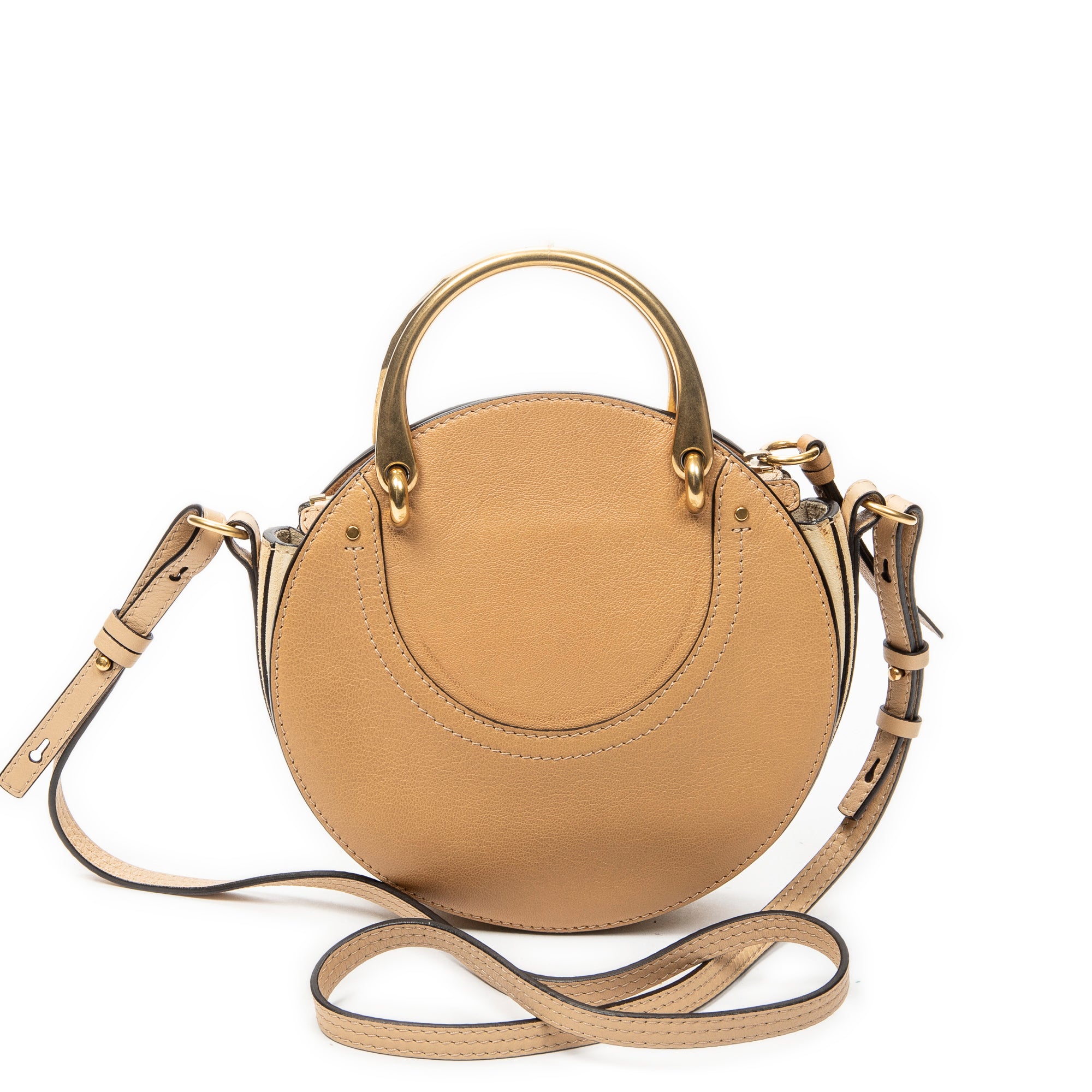 Shoulder Bag Pixie Crossbody Beige Grained Calfskin Leather
