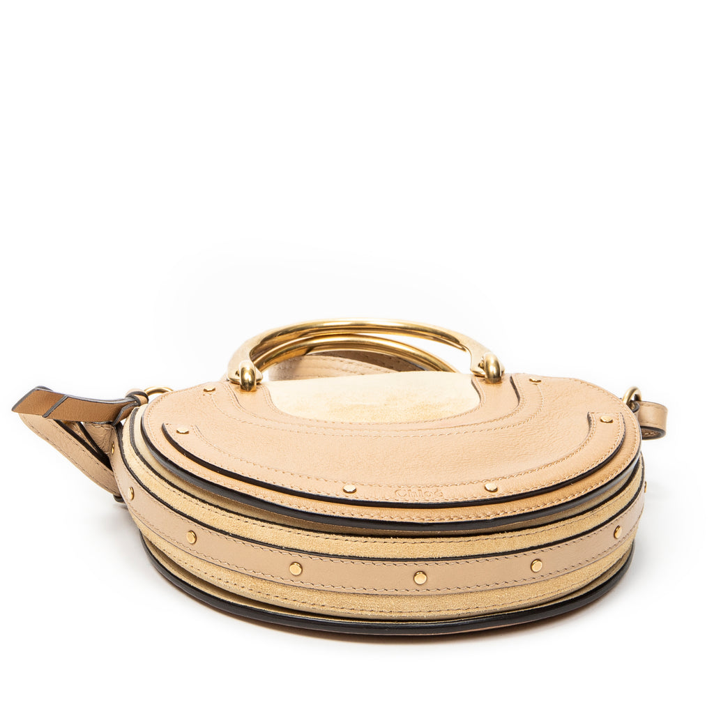 Shoulder Bag Pixie Crossbody Beige Grained Calfskin Leather