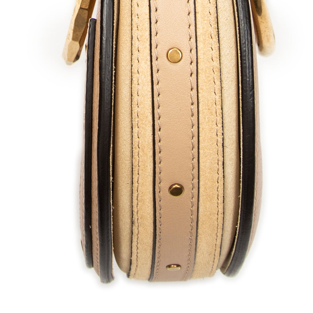 Shoulder Bag Pixie Crossbody Beige Grained Calfskin Leather