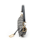 Shoulder Bag New Saddle Bag Navy Oblique Jacquard Canvas
