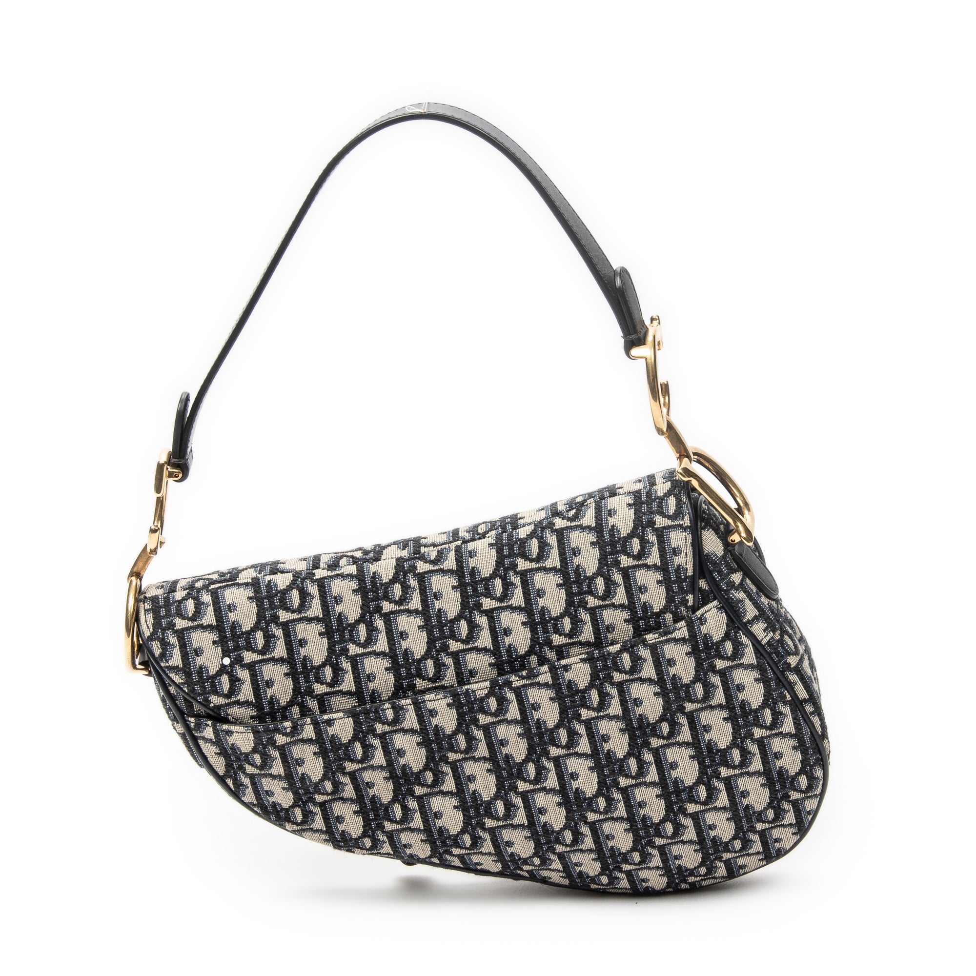 Shoulder Bag New Saddle Bag Navy Oblique Jacquard Canvas