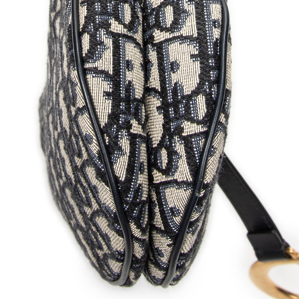 Shoulder Bag New Saddle Bag Navy Oblique Jacquard Canvas
