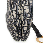 Shoulder Bag New Saddle Bag Navy Oblique Jacquard Canvas