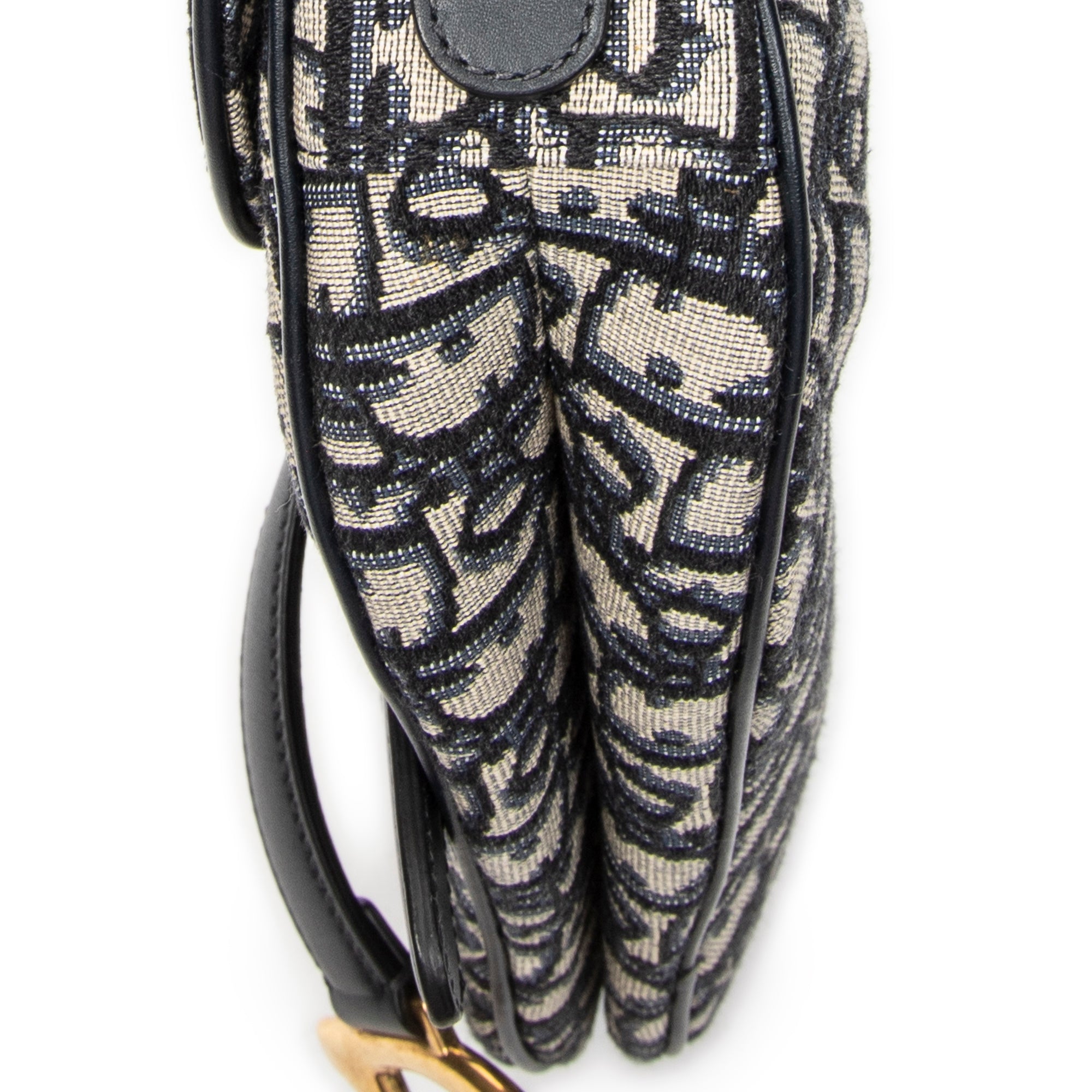 Shoulder Bag New Saddle Bag Navy Oblique Jacquard Canvas