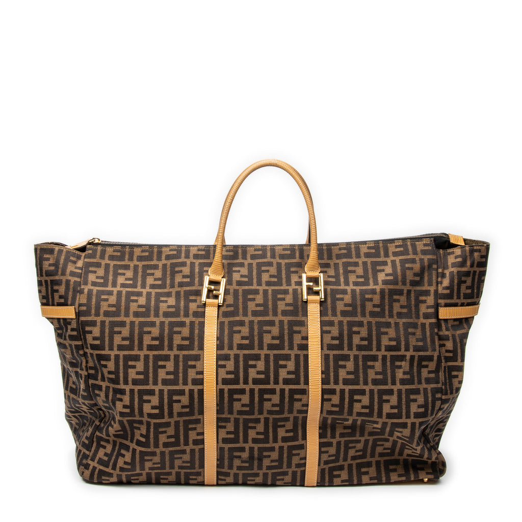 Travel Bag Collapsible Weekender Brown Zucca Canvas