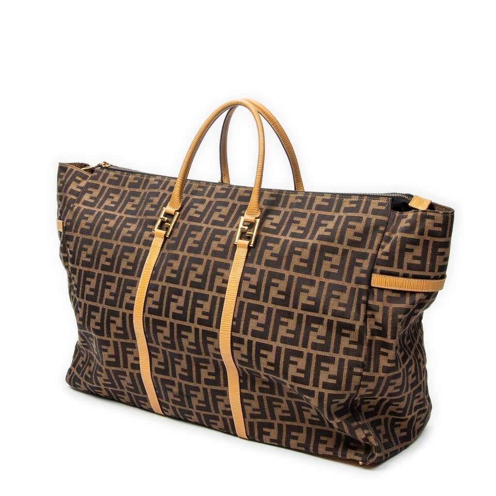 Travel Bag Collapsible Weekender Brown Zucca Canvas