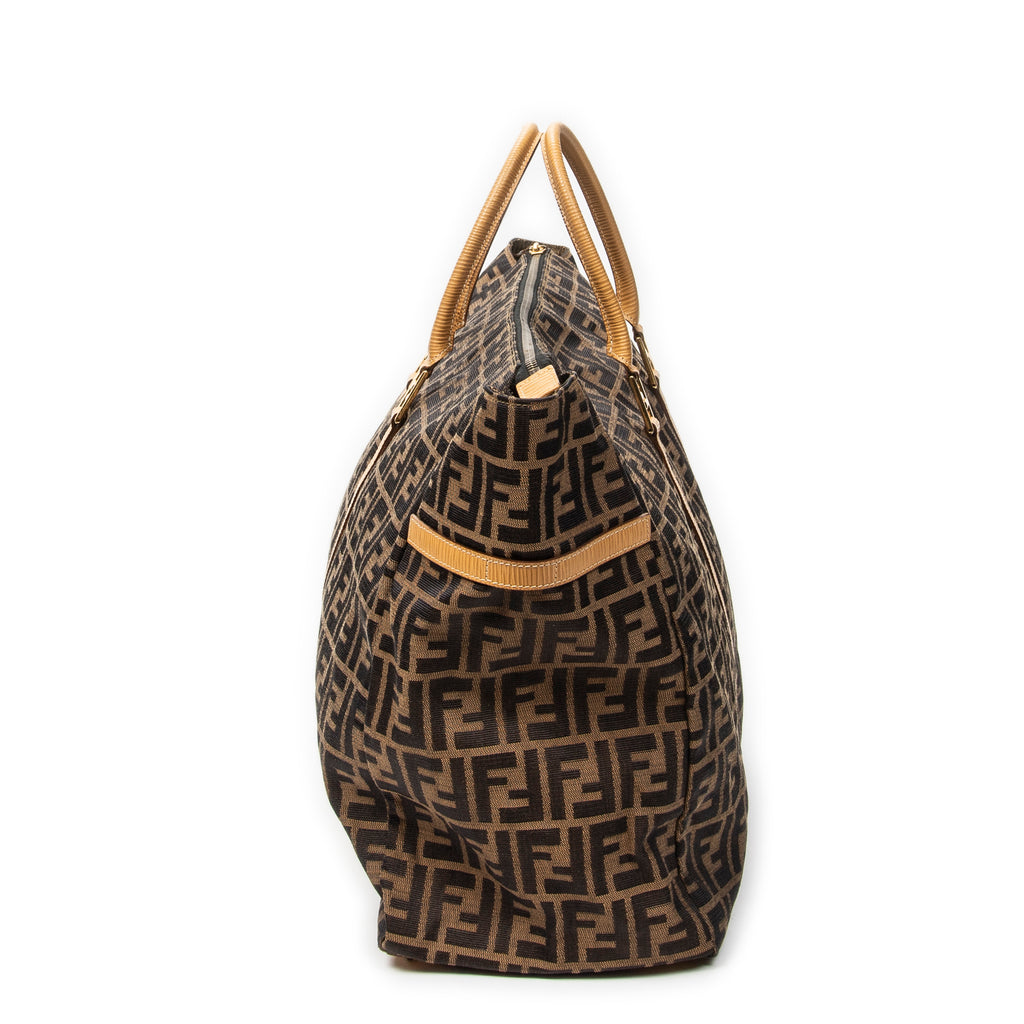 Travel Bag Collapsible Weekender Brown Zucca Canvas