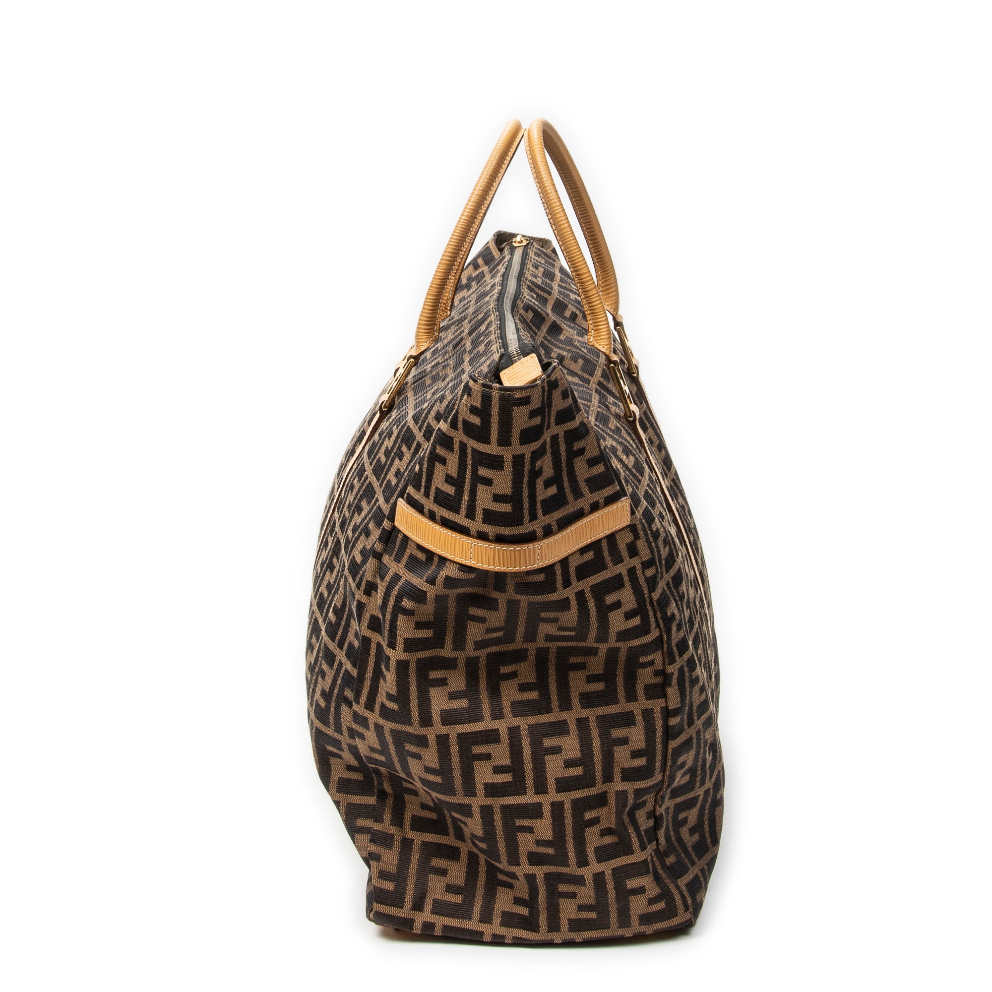 Travel Bag Collapsible Weekender Brown Zucca Canvas