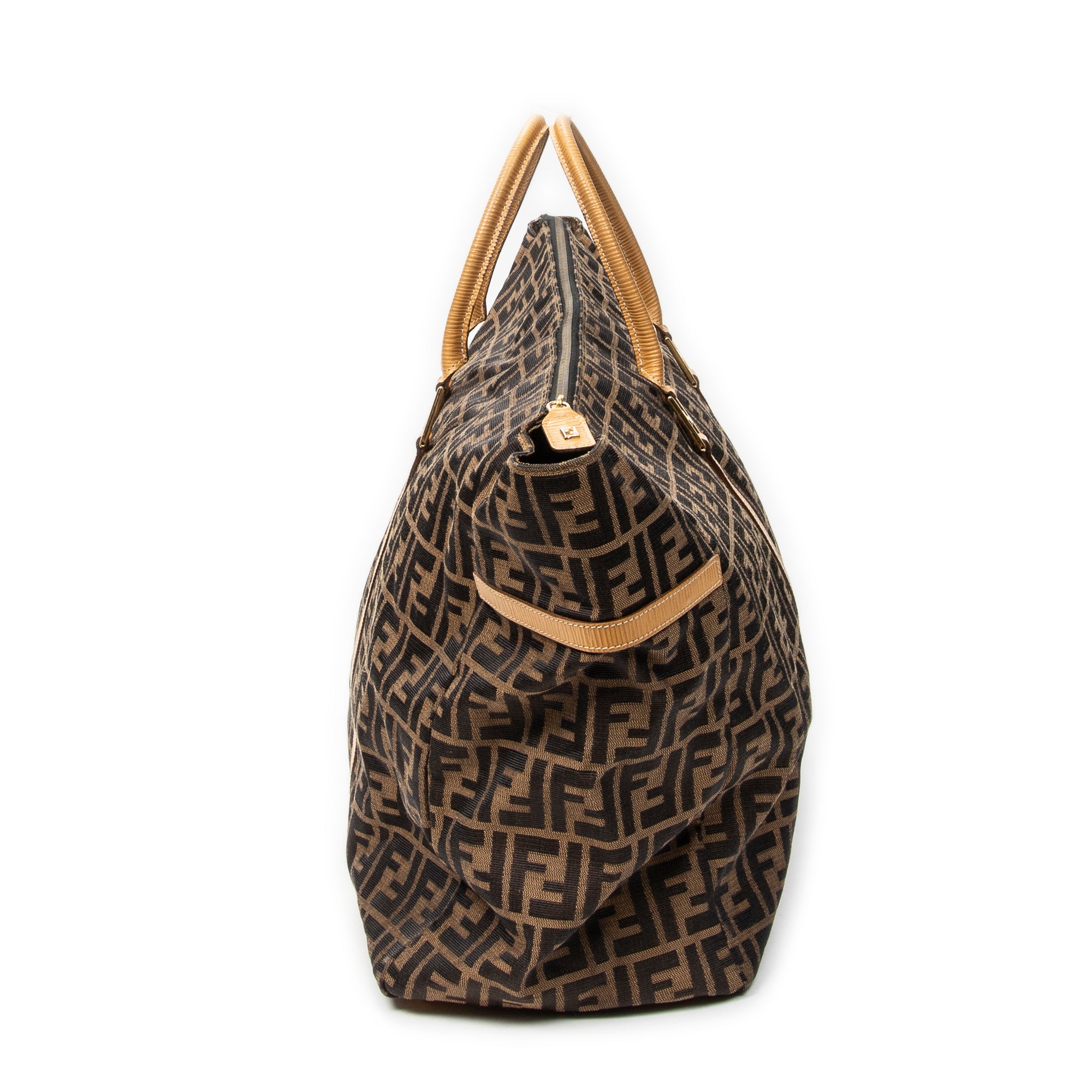 Travel Bag Collapsible Weekender Brown Zucca Canvas