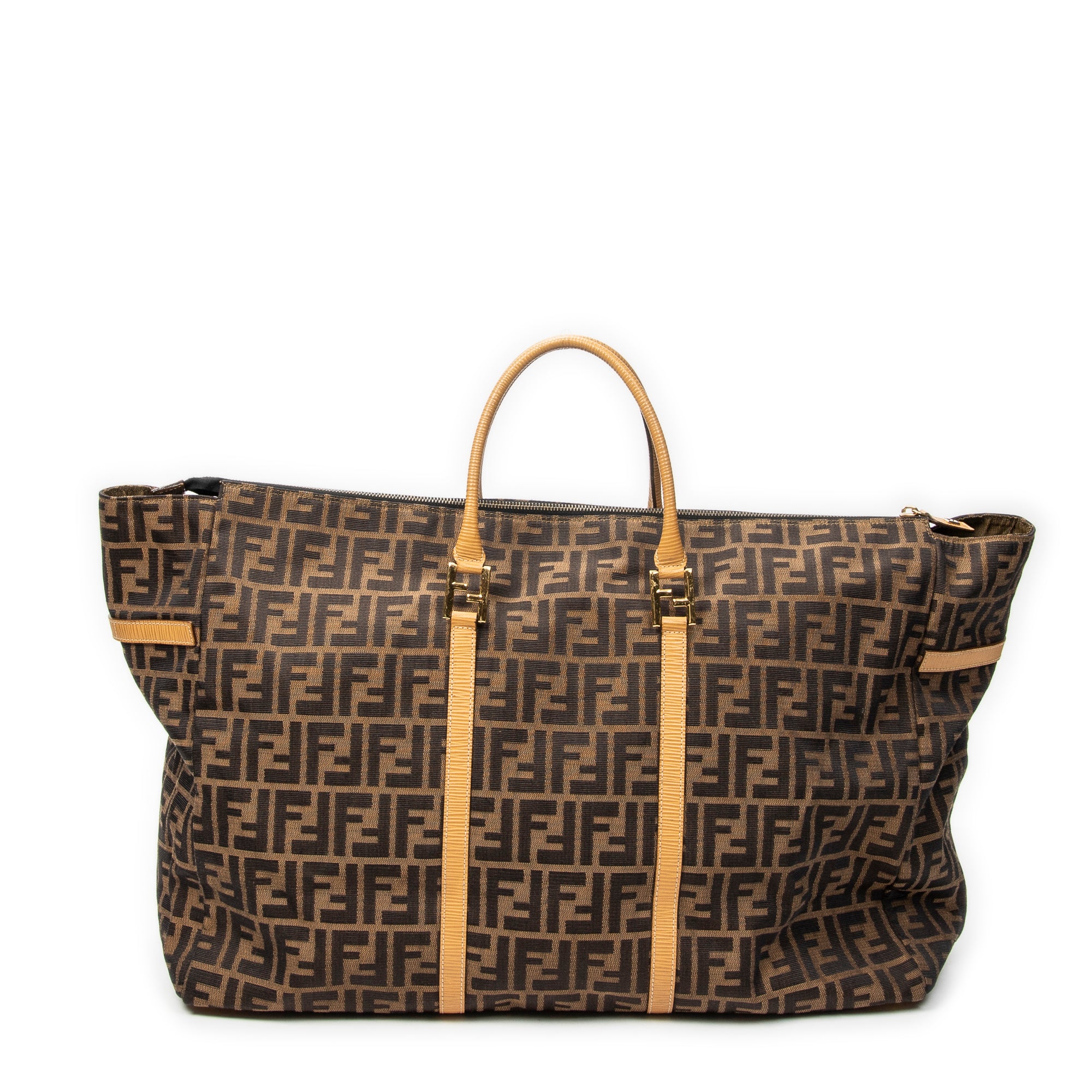 Travel Bag Collapsible Weekender Brown Zucca Canvas