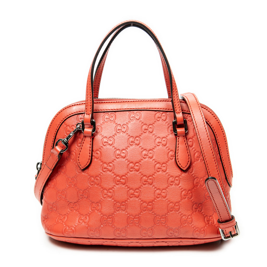 Shoulder Bag Mini Dome Crossbody Red Guccissima Leather