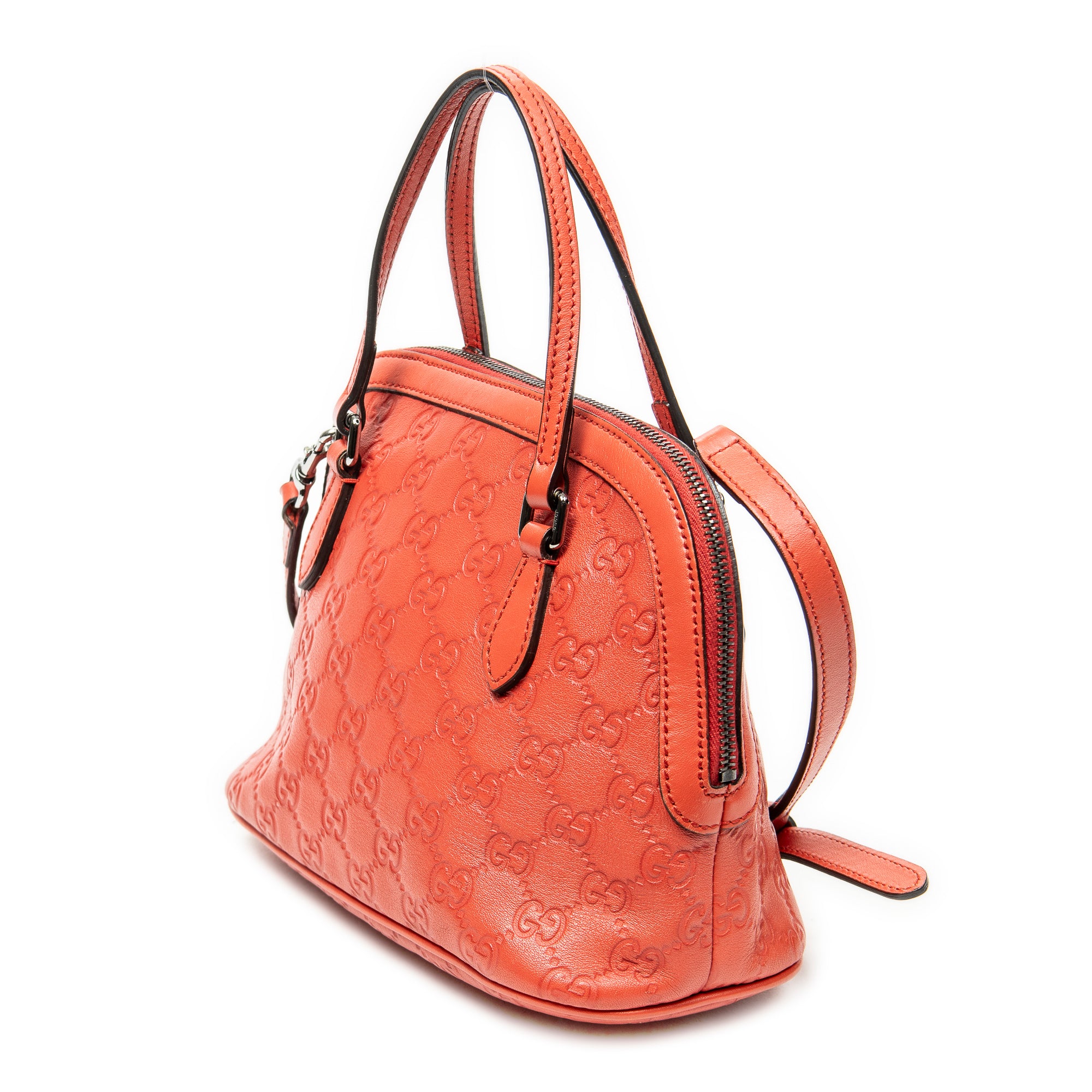 Shoulder Bag Mini Dome Crossbody Red Guccissima Leather